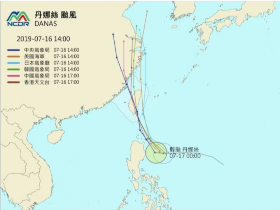 穿心颱「丹娜絲」直撲台灣 政府颱風示警：可能不會救你